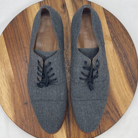 Taft Kennedy Mens 10/44 Gray Wool Cap Toe Oxford Derby Dress Shoes main image 9